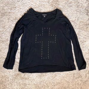 Rock & Republic Women’s Long Sleeve Cross T-Shirt